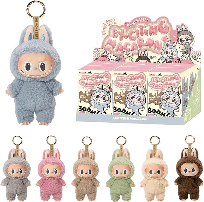 POPMART the Monsters - Tasty Macarons Vinyl Face Blind Box, Labubu Random Action Figures Collectible Toys Home Decorations