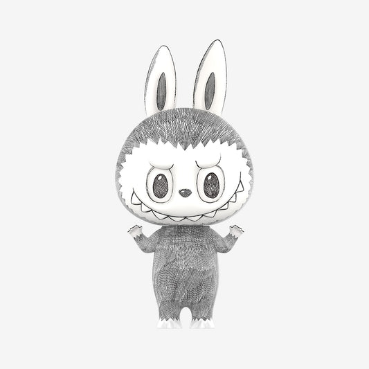 POP MART MEGA MEGA LABUBU 400% Sketch Collection Figurine, 13.8 Inch Height, Toys for Modern Home Décor, Collectible Art Toy