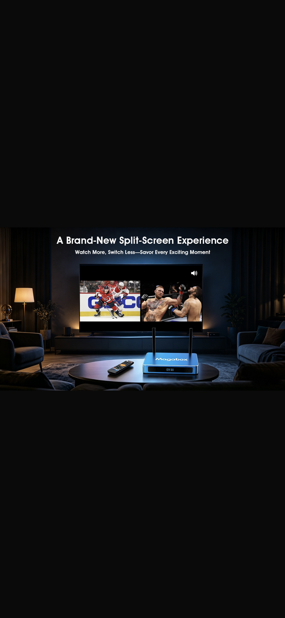 Newest version! 2026 Magabox MGo MAX Box 4GB + 128GB Voice Command Remote