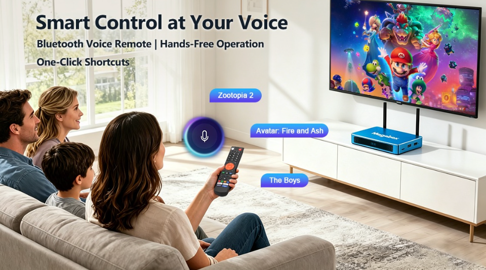 Newest version! 2026 Magabox MGo MAX Box 4GB + 128GB Voice Command Remote