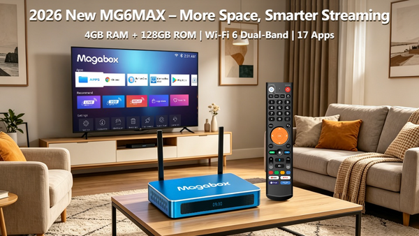 Newest version! 2026 Magabox MGo MAX Box 4GB + 128GB Voice Command Remote