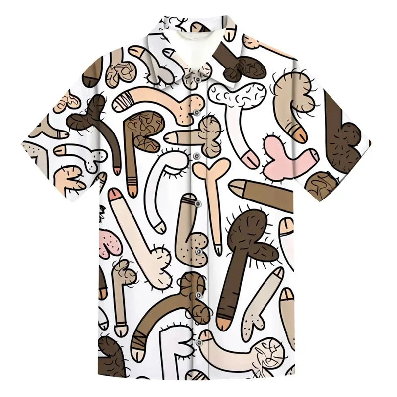 3D Style Mushroom Printed Shirts