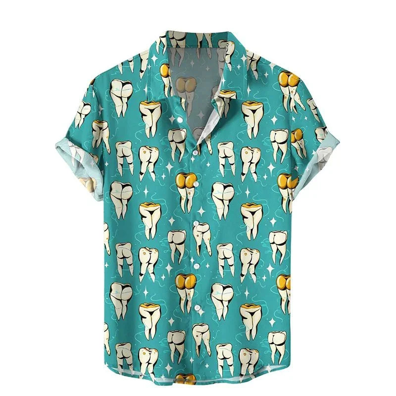 3D Style Mushroom Printed Shirts